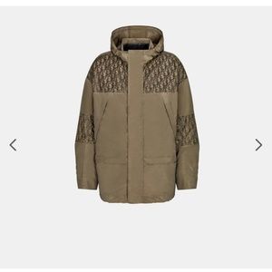 New: Dior Oversized Oblique Beige Hooded Parka 50